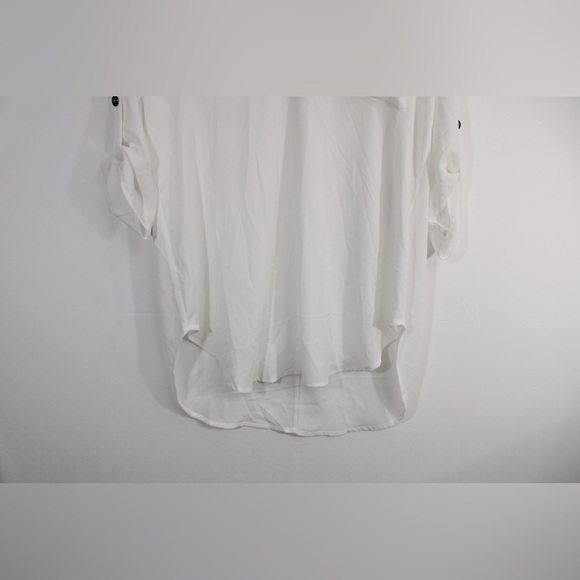 NWT‎ Lush Women's White Small Popover Hi Lo Blouse V Neck Oversized - Picture 7 of 10